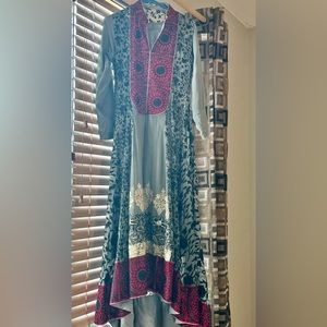Stylish high and low Pakistani dress with full embroidery in good condition.